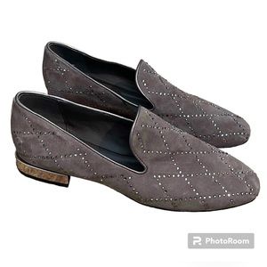 New! Donald Pliner Diamond Studded Patterned Suede Loafer Size 8.5